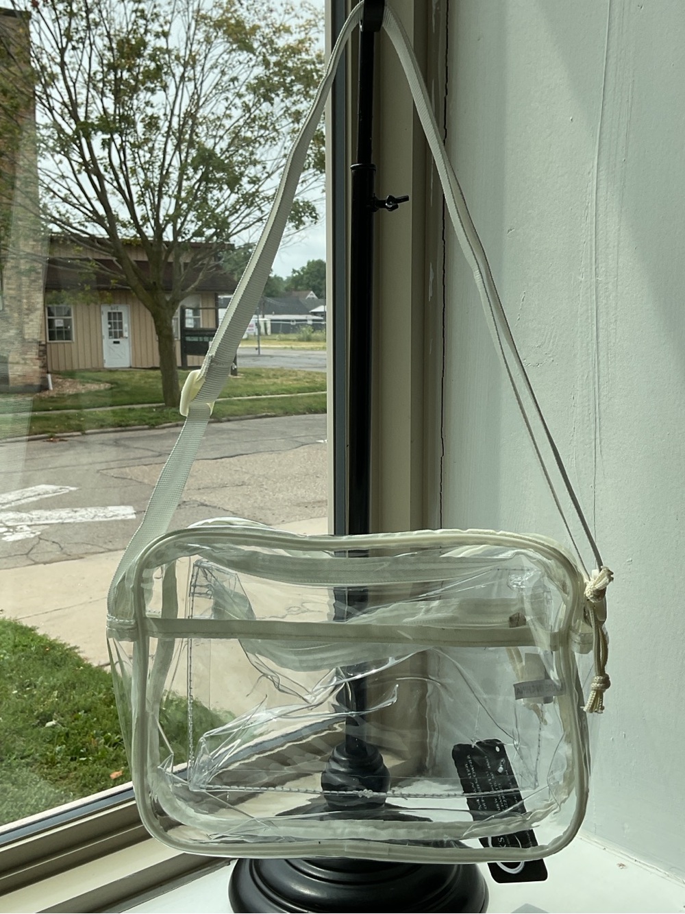 Clear Stadium Approved Crossbody Bag | White Trim | Concert & Game Day Purse